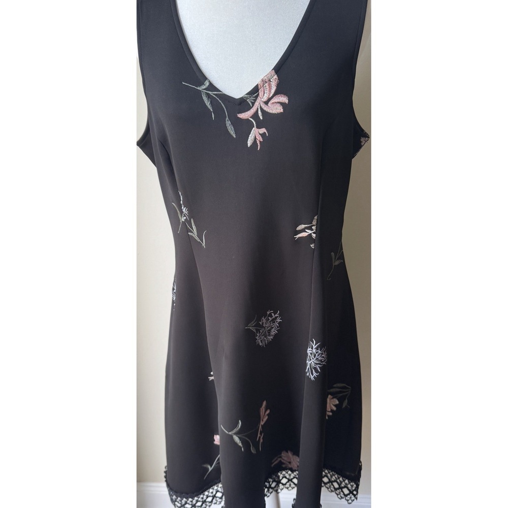 Whimsigoth Dark Fairy Goth Glam Black Fit And Flare Embroidered Dress Sizes 14